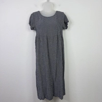 Vestido Eileen Fisher Mujer L Negro Blanco Guinga De Colección Y2K Minimalista Cottagecore Foto 1 de 4