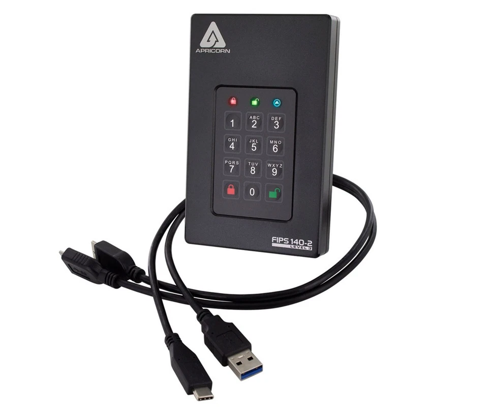 Apricorn Aegis Fortress 5 TB Hard Drive - External - USB 3.0 - Image 1 of 1