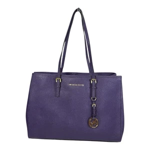 NUEVO CON ETIQUETAS Michael Kors LG Jet Set Bolso de Hombro Cartera Iris Púrpura Cuero Saffiano - Imagen 1 de 9