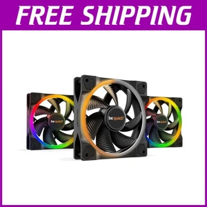 ARGB Cooling Fan 120mm PWM Low Noise | Black | 3-Pack with Hub - Silent, Bright - Picture 1 of 8
