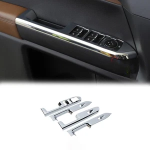 For Ford Bronco 2021-2024 Chrome Silver Glass Window Lift Switch Panel Trim 4PCS - Foto 1 di 9