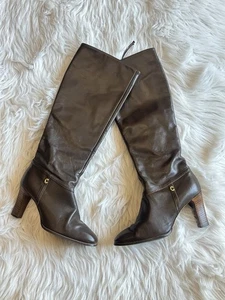 De Colección Cobbies Para Mujer 7.5W Cuero Marrón Cremallera Lateral Botas Altas Tacones Años 70 DEFECTUOSAS - Imagen 1 de 18