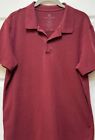 Mack Weldon Mens Silver Polo Shirt - Size  L - Maroon Red - Stretch Breathable