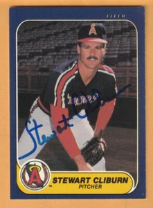 Stu Cliburn California Angels 1986 Fleer Jackson Mississippi firmado automático - Imagen 1 de 2