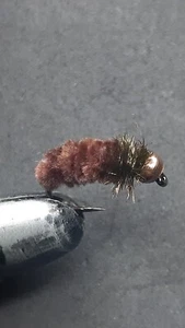 1 DUTZEND WOLFKOPF DUNKELBRAUNE CADDIS NYMPHEN FÜR FLIEGENFISCHEN - TUNG 308 - Bild 1 von 1