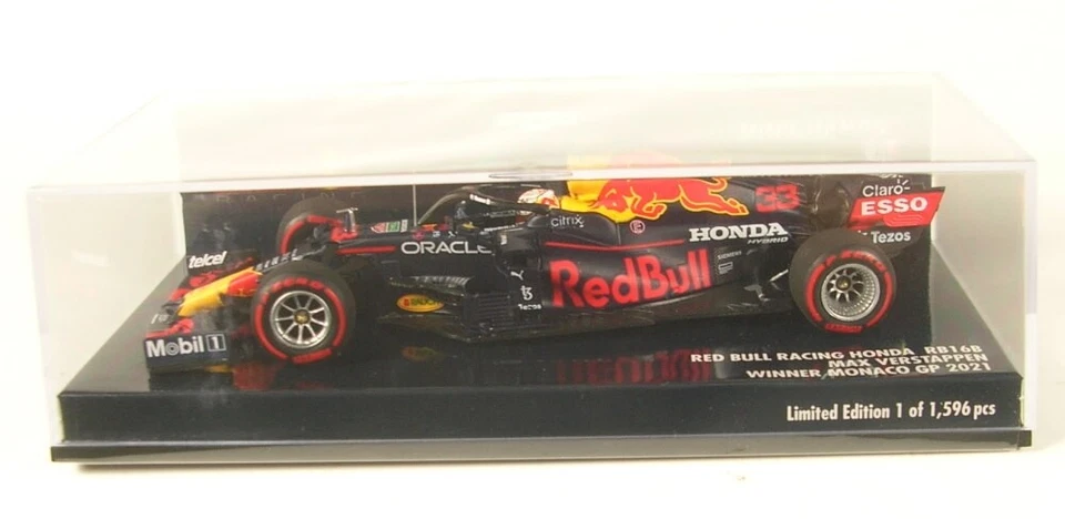 410210633 MINICHAMPS 1 43 Honda Red Bull RB16B M.Verstappen Monaco GP 2021
