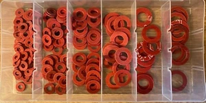 200 piezas, surtido de lavadora de fibra, 5mm, 6mm, 8mm, 10mm, 12mm, 16mm. - Imagen 1 de 5