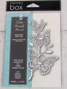 Caja de memoria troquel artesanal de acero, rama mariposa Colette, 99387 - Imagen 1 de 2