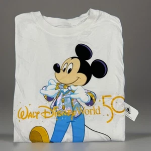 2021 Walt Disney World 50th Anniversary Mickey Mouse White T-shirt Medium NWT - Picture 1 of 11