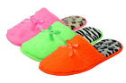 Ladies Womens Slippers Super Soft Comfy Faux Fur Neon With Animal Print Soles