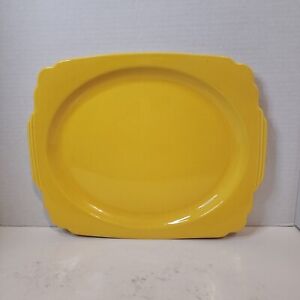 Vtg Homer Laughlin Riviera Yellow Ceramic 13.5"x10.5" Rectangle Platter