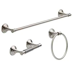 Better Homes & Gardens 3 Piece Bathroom Hardware Set 24" Satin Nickel Cameron - Picture 1 of 7