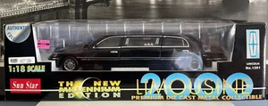 Vintage Sun Star 2000 Ford Lincoln 1261 Black Stretch Limousine 1:18 Diecast Car - Picture 1 of 9