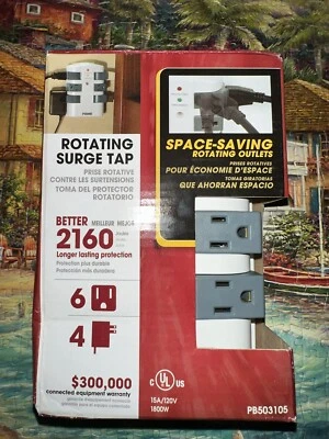 6-Pack Prime PB503105 Rotating 6-Outlets 120V/15A/60Hz/1800W/2160J Surge Protect - Image 1 of 4