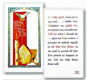 Holy Spirit Confirmation Laminated Prayer Card NEW Catholic Faith - Picture 1 of 1