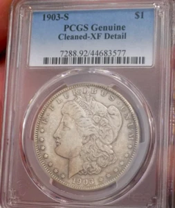 MORGAN SILVER DOLLAR 1903 S HIGH GRADE XF/AU PCGS HOLDER LOOKS ORIGINAL - Picture 1 of 4