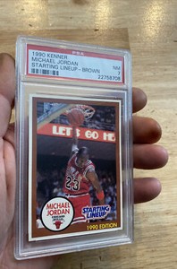 Michael Jordan Starting Lineup PSA 7 Kenner Card Vintage Chicago 1990 RARE BROWN