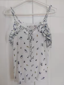 PINK REPUBLIC Woman S White Floral Sleeveless Cami Tank Shirt Boho Top NWT - Picture 1 of 7