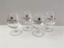 4 Courvoisier Cognac Napoleon France Stemmed Tulip Gold Print Snifter Glasses 