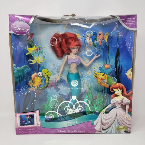 Disney The Little Mermaid Ariel Classic Movie Memories Porcelain Doll Brass Key Cover