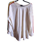 Torrid 1X White Rainbow Cotton Fleece Tunic Sweater