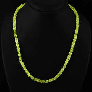 WONDERFUL AMAZING 140.00 CTS NATURAL UNTREATED GREEN PERIDOT BEADS NECKLACE - Picture 1 of 4