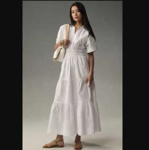 Nuovo (con difetto) L By Anthropologie The Somerset maxi: Camicia abito edizione bianco - Foto 1 di 12