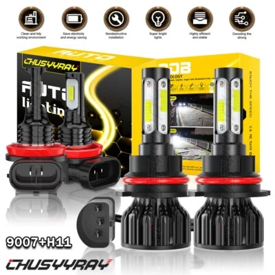 For Nissan Xterra 2005-2015 9007 LED Headlight Hi/Low+H11 Fog Light Bulbs 6000K - Image 1 of 4