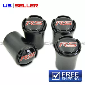 CHEVY CHEVROLET CAMARO RS VALVE STEM CAPS WHEEL TIRE BLACK - US SELLER VT09 - Picture 1 of 10
