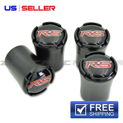 CHEVY CHEVROLET CAMARO RS VALVE STEM CAPS WHEEL TIRE BLACK - US SELLER VT09 - Image 1 of 4