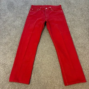 Jeans Levis 501 XX uomo 36x34 rosso gamba dritta rockstar punk classico denim Y2K - Foto 1 di 9