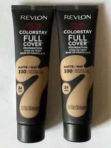 Revlon Colorstay Full Cover Foundation Matt 330 Tan 24 Hrs 1.0 Fl oz Lot of 2 - Picture 1 of 6