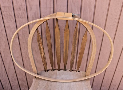 Vintage 27" X 18" Large Oval Wooden Hoop Quilting Embroidery Needlepoint - Image 1 of 4