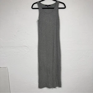 Abito midi senza maniche grigio quince donna M bodycon silenzioso lusso minimalista - Foto 1 di 13