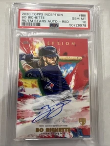 2020 Topps Inception Rookies & Emerging Stars Auto Bo Bichette RED #/75 (AU, RC) - Picture 1 of 3