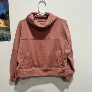 Freely Girls Size Small Cropped Sweater Dusty Pink Mauve Cowl Neck - Picture 1 of 6