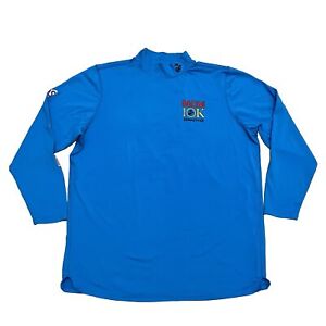 2013 MCM 10k Marine Corps Marathon Mock Neck Long Sleeve Shirt Mens XL Blue 26.2
