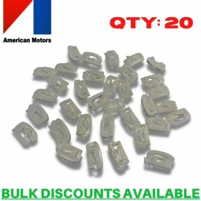 AMC Hornet 1975-1977 Vidrio Ventana Parabrisas Moldura Recorte Revelar Clips Nuevo de Lote Antiguo 20X Foto 1 de 4