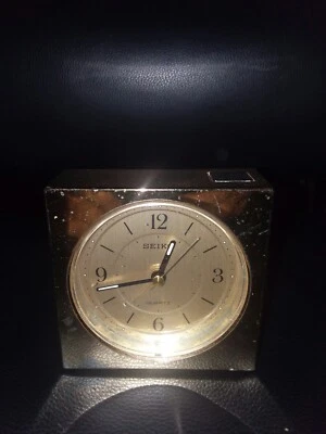 Vintage Gold SEIKO Quartz Alarm CLOCK  Great Working Condition QEJ150G 33004 - Image 1 of 4