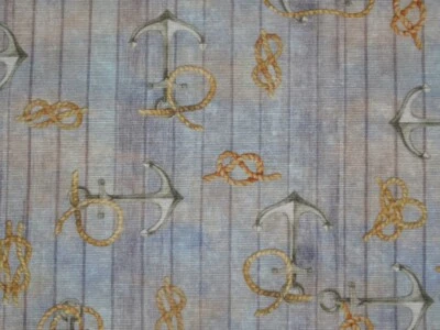 Canvas Anker Maritim Bretter Seil beige grau Baumwolle Meterware Zanders - Bild 1 von 3