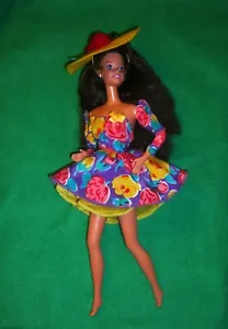 VTG Brunette Earring Magic Barbie Doll in 1988 Paris Pretty Fashion #1909 - Picture 1 of 4