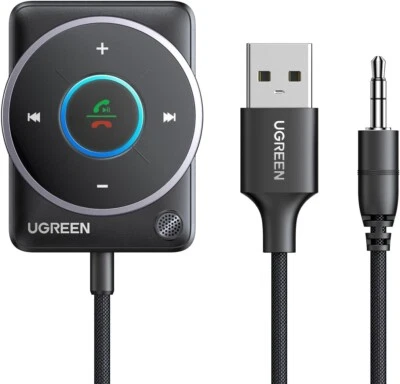 Ugreen Latest Bluetooth 5.4 Aux Car Adapter Noise Cancelling Hands Free Calls - image 1 of 4