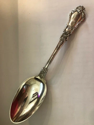 Gorham OLD BARONIAL Sterling Silver SERVING SPOON 8 5/8" Mono (OMG) Cover