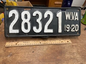1919 -1920 West Virginia License Plate Older Repaint 28321 - Picture 1 of 4
