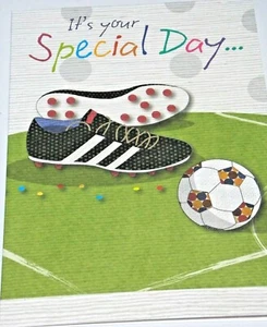 E' il tuo biglietto del giorno speciale. Gamma BonBon. Tema calcio. - Foto 1 di 4