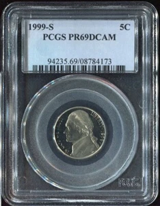 1999 S 5C Jefferson Nickel PCGS PR69DCAM - Bild 1 von 2