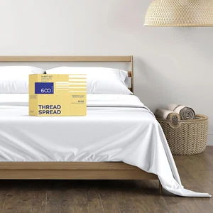 Luxury Egyptian Cotton Sheets King Size - 600 Thread Count Sheets King 4 PC Whit - Picture 1 of 7