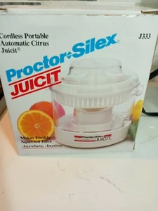 Spremiagrumi vintage Proctor Silex Juicit modello J333 senza fili a batteria NUOVO scatola - Foto 1 di 5