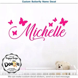 Individueller Name Schmetterling Ihr Vorname Text Vinyl Wandbild Dekor Abziehbild 185 - Bild 1 von 9