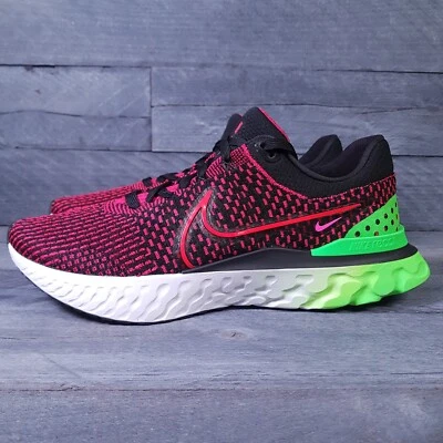 NIKE React Infinity Run Fly Knit 3 Running Shoes Mens 12 Siren Red Green - Image 1 of 4
